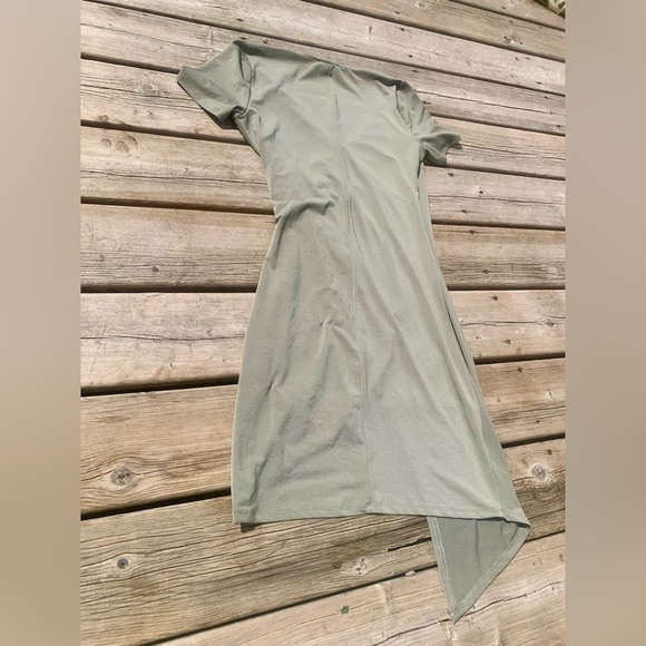 💜 Streetwear Society Olive Green Wrap-Style Dress | Size Large - Picture 8 of 9